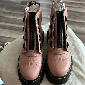 SINCLAIR MILLED NAPPA LEATHER PLATFORM BOOTS. Size 6 - Never worn